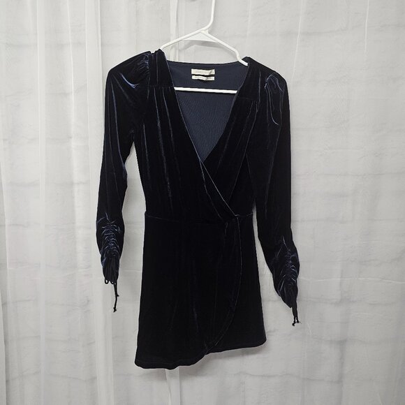 Urban Outfitters Navy Blue Velour Minimalist Goth Jumpsuit Romper Size S - Picture 7 of 11